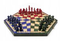 Szachy dla trójki graczy duże trzykolorowe/ Szachy dla trzech Szachy Żurek