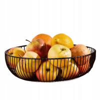 Koszyk misa na owoce metalowy organizer loftowy Altom Design czarny 28 cm