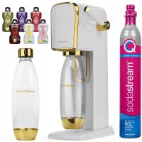 Zestaw saturator SodaStream Art biało-złoty butelka + nabój + dodatki