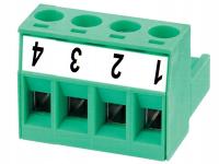 Listwa rozłączalna; wtyk żeński pin 4 raster 5,08