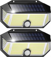 2 SZTUKI Lampka solarna LED zimne światło 6000K z czujnikiem ruchu