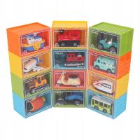 12PCS iągnij samochody ciężarówki Zabawne pojazdy Zestaw edukacyjnej WT