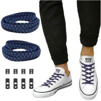 Sznurówki bez wiązania elastyczne do butów granatowe odblaskowe Xpand