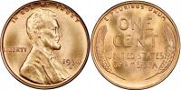 1 cent USA (1954) - A. Lincoln Wheat Penny Mennica San Francisco