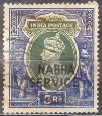 Indie stary znaczek z nadrukiem Nabha (6/20