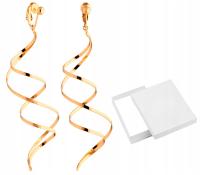 Klipsy jak Kolczyki Bardzo Długie 9.5cm Złote Efektowne Sprężyny Colibra