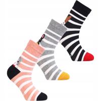 SKARPETY DZIECIĘCE MORAJ SKARPETKI DZIEWCZĘCE W PASKI UROCZE 3-PAR 31-35