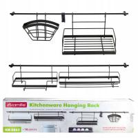 RELING KUCHENNY 16 CZĘŚCIOWY WIESZAK PÓŁKA na ścianę z haczykami KAMILLE