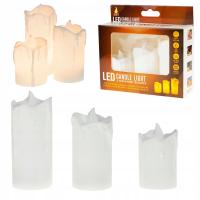 ŚWIECZKI LED ZESTAW ŚWIECZEK 3SZT WKŁAD DO ZNICZA ZNICZY JAK WOSK cmentarz