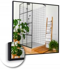 LUSTRO 80x80 W CZARNEJ RAMIE ALUMINIOWEJ MAT LOFT BEZ OŚWIETLENIA LOFTOWE
