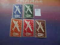 Francja kolonie Kaledonia - lotnicze samoloty stare znaczki