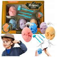 Wykopaliska kolorowe jaja dinozaurów zestaw mały archeolog paleontolog