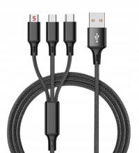 3 w 1 kabel USB do synchronizacji danych, ładowarka, linia do