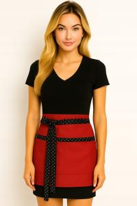 Zapaska kelnerska kuchenna gastronomiczna czerwona z groch