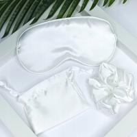 Satynowy komplet do spania opaska, gumka i woreczek YEYE Biały