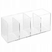 POJEMNIK ŁAZIENKOWY Selena Z 4 PRZEGRÓDKAMI transparentny