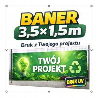 Baner Reklamowy Reklama 350x150cm z TWOIM PROJEKTEM Twój Projekt 3,5x1,5m