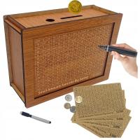 Skarbonka Wykreślana na Prezent Wyzwanie Cel Oszczędzanie Drewniana Solidna