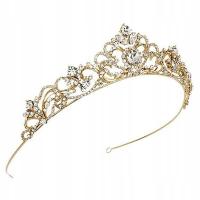 Свадебная тиара корона кристаллы - злотый цвет-свадебная тиара