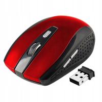 Ergonomic Mobile Optical Mouse with USB Nano Red