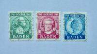 1949 Baden Mi.47-49 kasowane znaczki, stan dobry. Wartość 130,- Euro