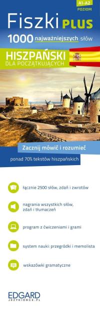 Fiszki PLUS 1000 najważniejszych słów Hiszpański dla początkujących