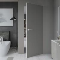 Скрытые двери невидимые DRE Sara Eco 2 грунт с алюминиевой рамой