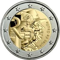 Francja 2 euro 2020 - Charles de Gaulle