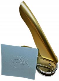 Suchy stempel stempel tradycyjny wytłocznik PIÓRO