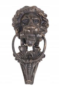 Kołatka do drzwi -L E W- żeliwo brązowa duża