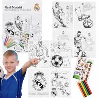 Real Madryt Zestaw do kolorowania naklejki KOLOROWANKI + KREDKI dla kibica