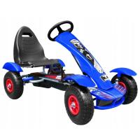 GOKART NA PEDAŁY DLA DZIECI DO 50KG REGULOWANY POMPOWANE KOŁA NIEBIESKI