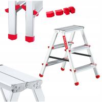 Алюминиевая складная 3-ступенчатая лестница 2x3 двухсторонняя бытовая бесплатная лапка