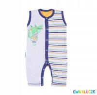 pajac rampers 80 POLSKA Ewa Klucze ramiączka długie nogawki krokodyl