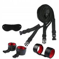 НАБОР НАРУЧНИКОВ ПОД КРОВАТЬ МАТРАС ЖГУТ С ДЛИННЫМИ РЕМНЯМИ, СЕКС БОНДАЖ БДСМ