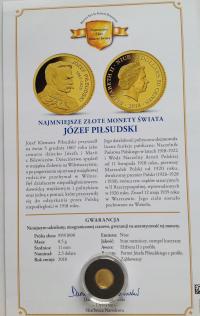 Niue 2.5 dolara 2018 Józef Piłsudski waga 0.5 gr złoto 999 UNC
