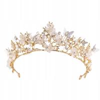 Weselne Korony Kwiatowe Opaska Tiara Rhinestone