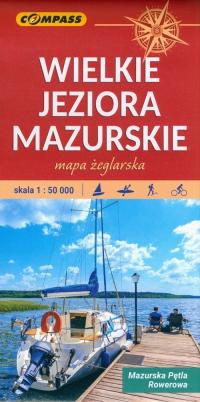 ŻEGLARSKA MAPA MAZUR Wielkie Jeziora Mazurskie Mazurska Pętla rowerowa