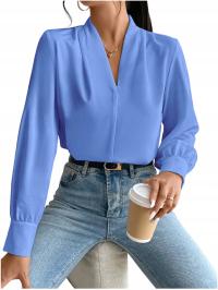 ELEGANCKA BLUZKA DAMSKA Z DŁUGIM RĘKAWEM BIZNESOWA WIECZOROWA