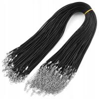 BAZA NASZYJNIKA CZARNA SZNUREK WOSKOWANY NASZYJNIKI BAZY DO BIŻUTERII 10SZT