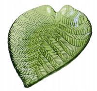 TACA MISA MISKA SZKLANY TALERZ LIŚĆ ZIELONY ZIELEŃ