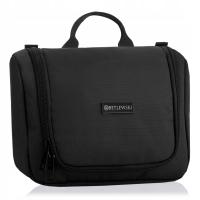 BETLEWSKI Kosmetyczka damska, męska, podróżna, duża uniwersalna czarna