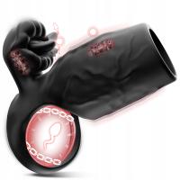 Вибрирующее кольцо для пениса с держателем для пениса 9 режимов вибрации