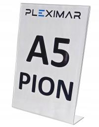 Stojak informacyjny typ L z plexi. Pleksi A5 PION