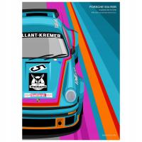Plakat Porsche 934 RSR Vaillant 70x100cm obrazy do garażu duży wybór auto