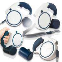 ПОВОДОК ДЛЯ СОБАК, ДЛИННЫЙ АВТОМАТИЧЕСКИЙ ЗАМОК, ОТРАЖАТЕЛЬ, СУМКА ДЛЯ ХРАНЕНИЯ, ФОНАРИК