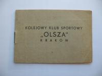 KOLEJOWY KLUB SPORTOWY OLSZA KRAKÓW LEGITYMACJA 1974
