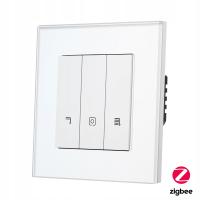 Włącznik szklany sterownik rolet kurtyn ZigBee TUYA biały Seria ECHO