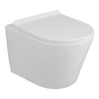 Miska WC wisząca bezkołnierzowa TAVIRA z deską wolnooopadającą Biała