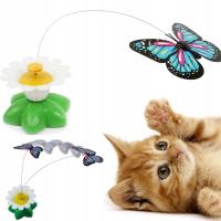 Игрушка для кошек интерактивная подвижная цветочная бабочка